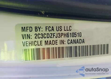 2023 Dodge Challenger R/T Scat Pack z USA, uszkodzony, nr VIN 2C3CDZFJ3PH610510